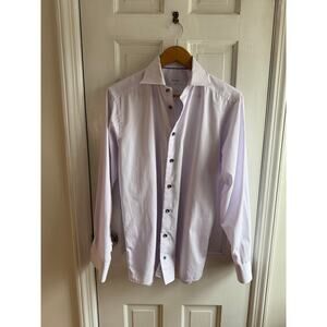Eton Men's Dress Shirt - Size 39 / 15.5 - Slim Fit - Light Purple Striped-  EUC